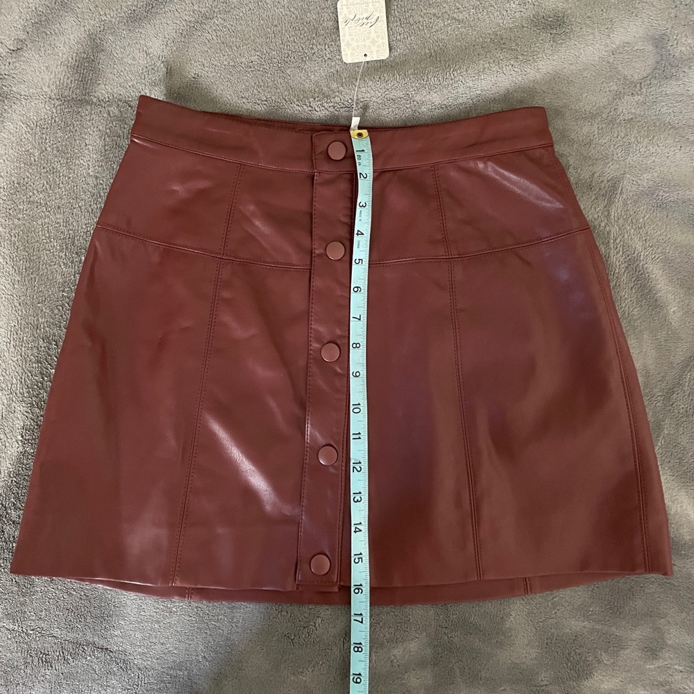 Free People vegan leather snap skirt - Picture 7 of 8